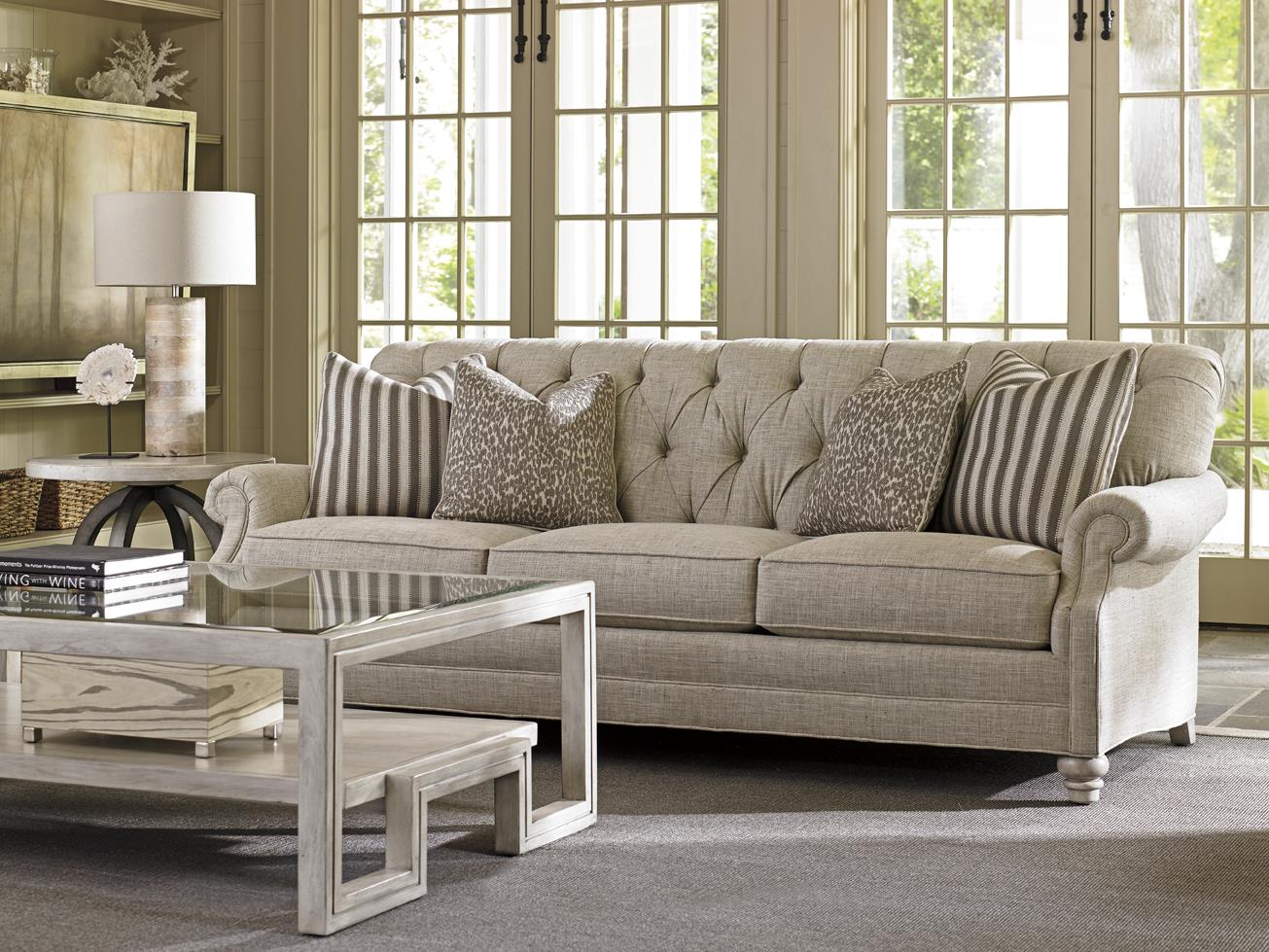 Lexington Oyster Bay Greenport Tufted Sofa with Scoop Rolled Arms